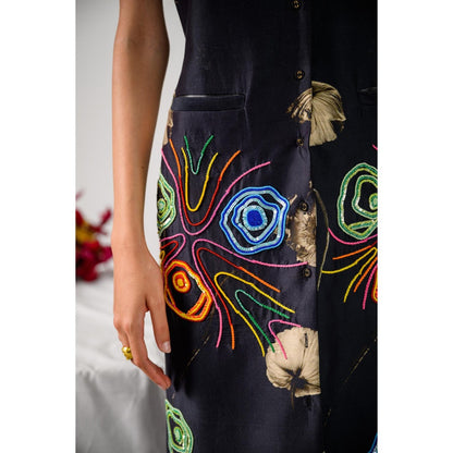 The Dramebaaz Company Aurora Trench Embellished Dress