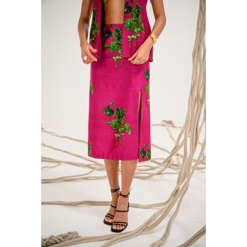 The Dramebaaz Company Dynamic Ruby Printed Blazer and Skirt (Set of 2)