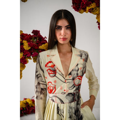 The Dramebaaz Company Amour Pleated Printed Dress