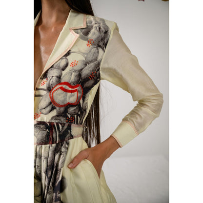 The Dramebaaz Company Amour Pleated Printed Dress