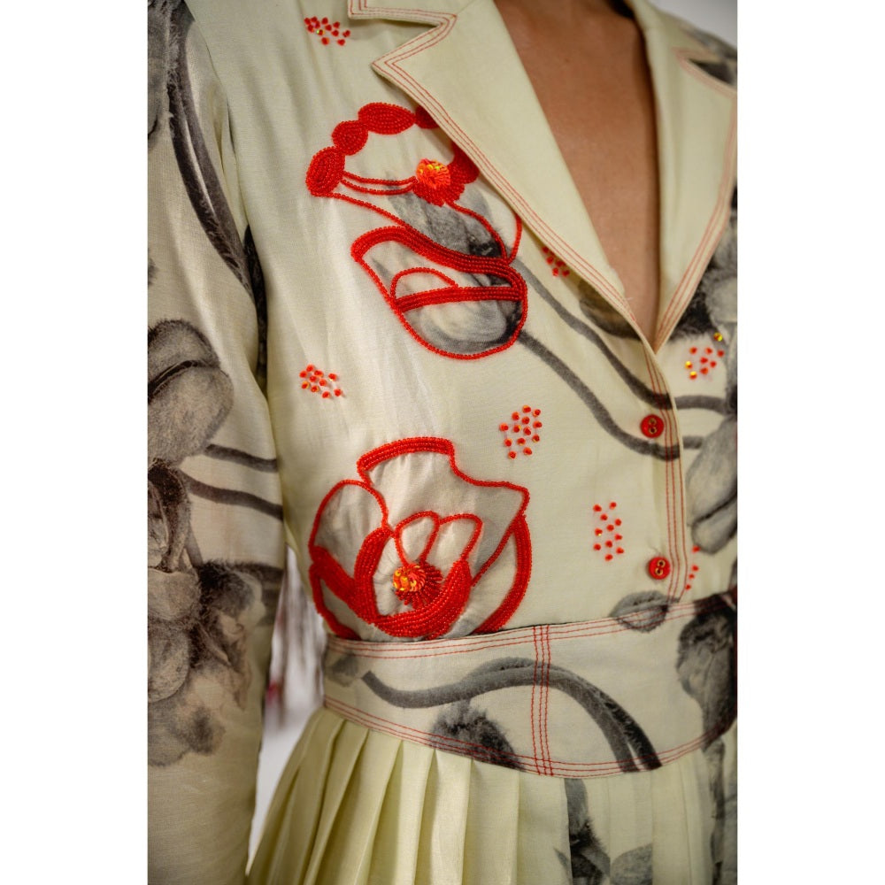 The Dramebaaz Company Amour Pleated Printed Dress