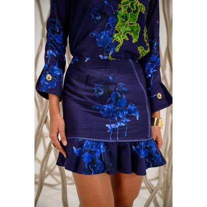 The Dramebaaz Company Twilight Reef Printed Shirt and Skirt (Set of 2)
