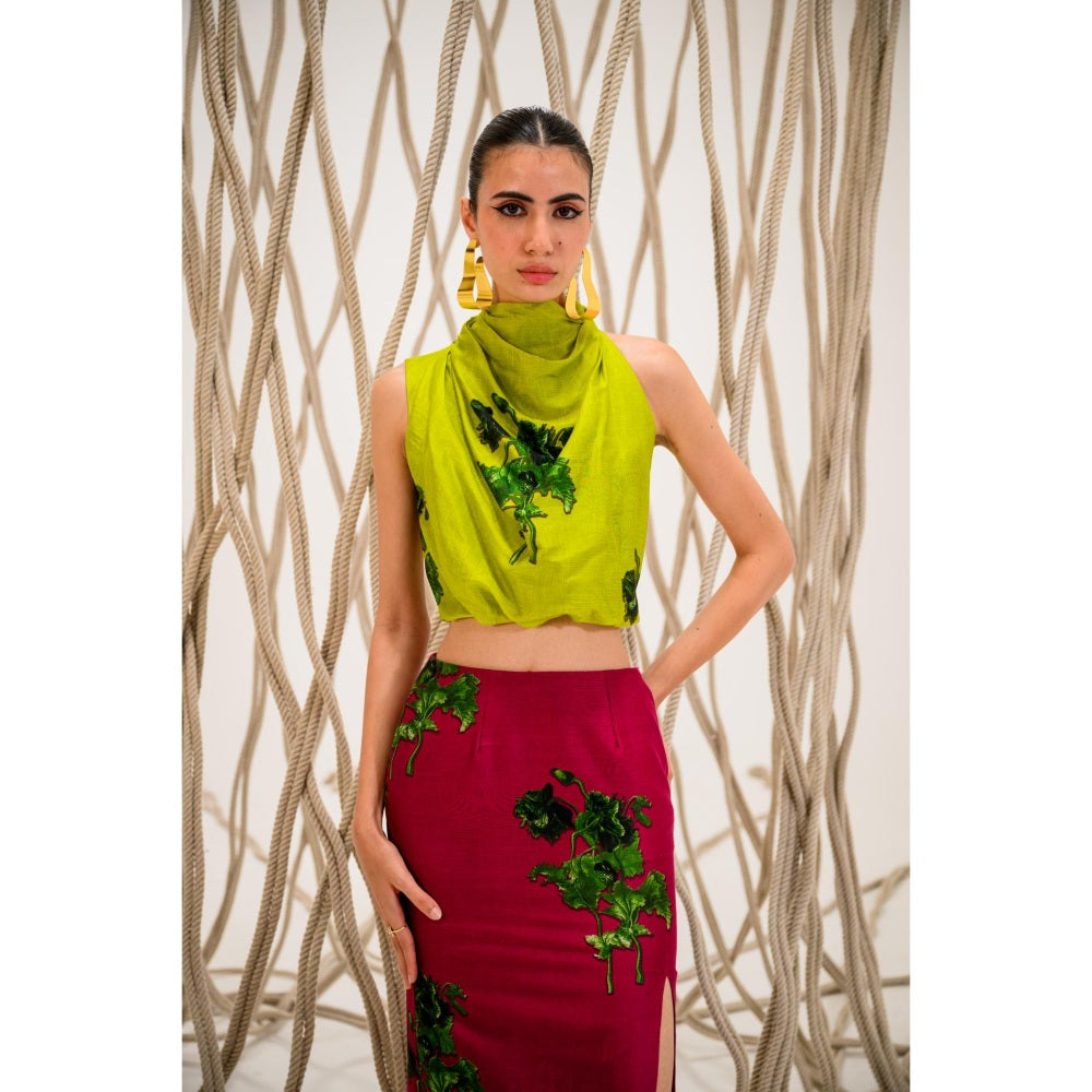 The Dramebaaz Company Passion Rouge Bustier and Skirt (Set of 2)