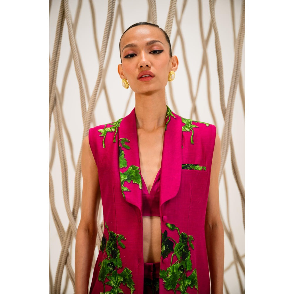 The Dramebaaz Company Pink Byzantine Printed Blazer and Pant (Set of 2)