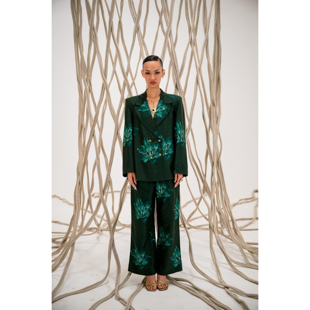 The Dramebaaz Company Green Lushmore Blazer