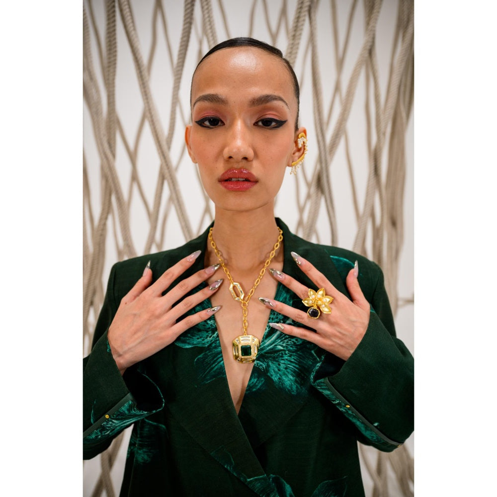 The Dramebaaz Company Green Lushmore Blazer