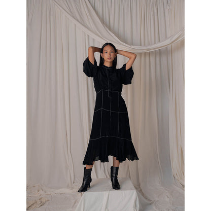 The Burnt Toast Black Stitch Dress