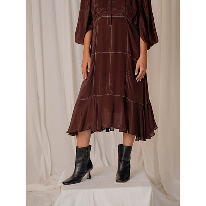 The Burnt Toast Brown Stitch Dress