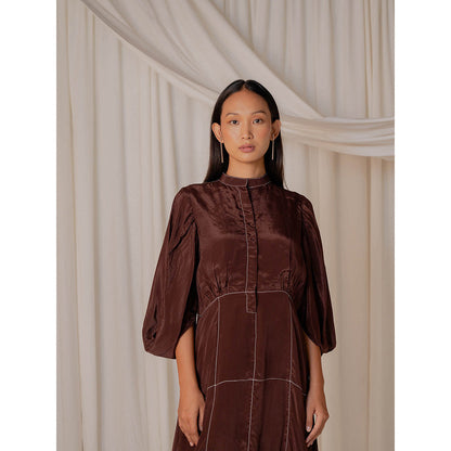 The Burnt Toast Brown Stitch Dress