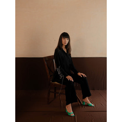 The Burnt Toast Black Criss Cross Sleeve Top