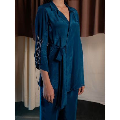 The Burnt Toast Teal Criss Cross Sleeve Top