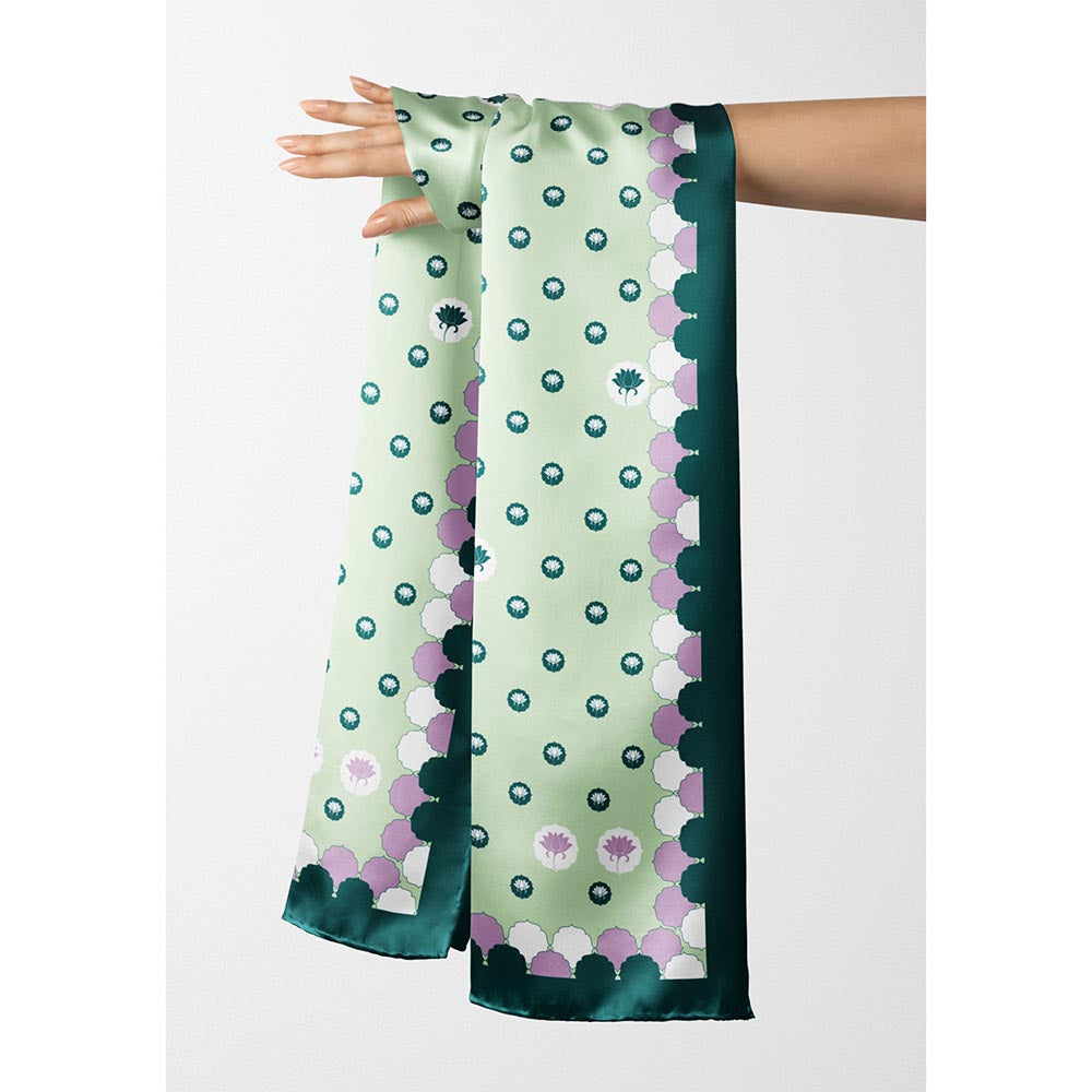 Thee Modern Roots Women The Floating Garden Silk Stole Green