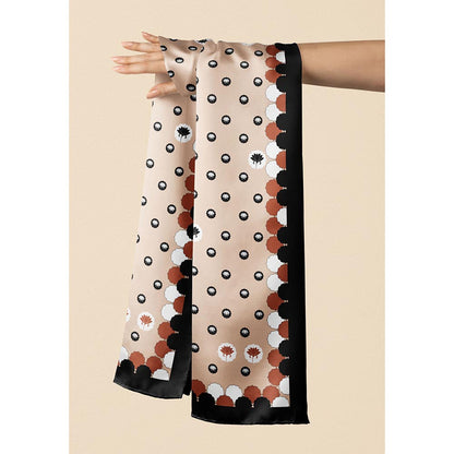 Thee Modern Roots Women Lotus Garden Silk Stole Cream