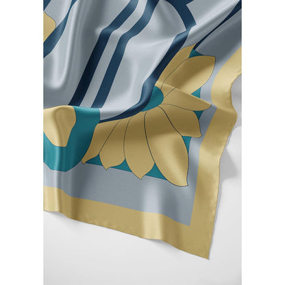 Thee Modern Roots Women Rhythmic Waves Silk Stole Blue