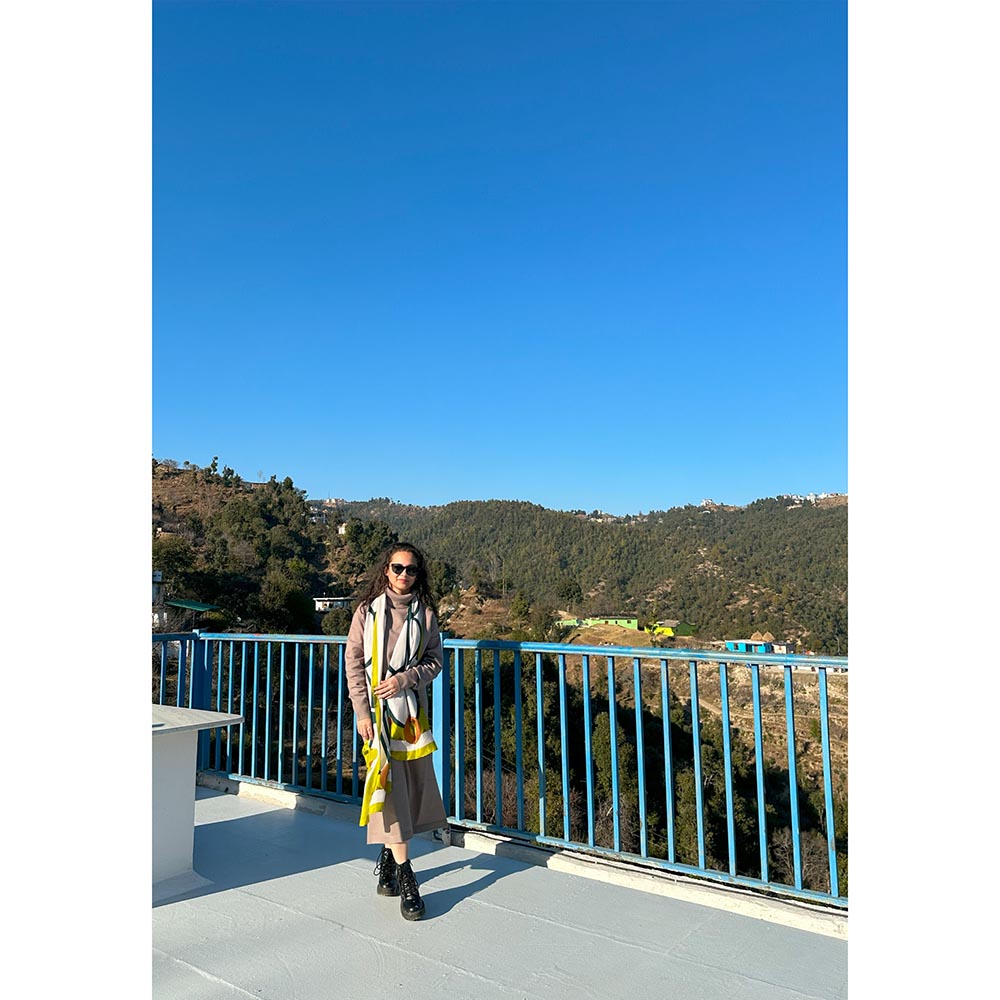 Thee Modern Roots Women Organic Rhythms Silk Stole Mustard