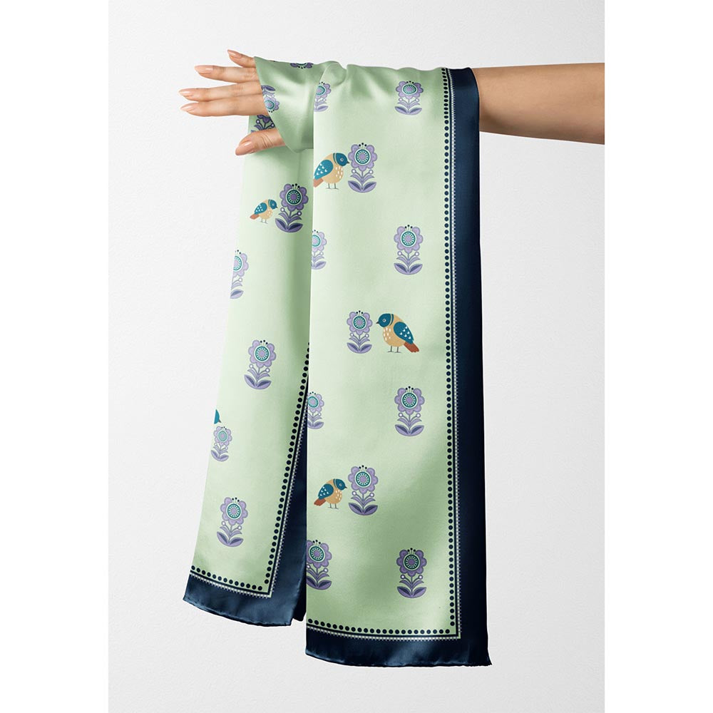 Thee Modern Roots Women Graceful Flutter Silk Stole Green