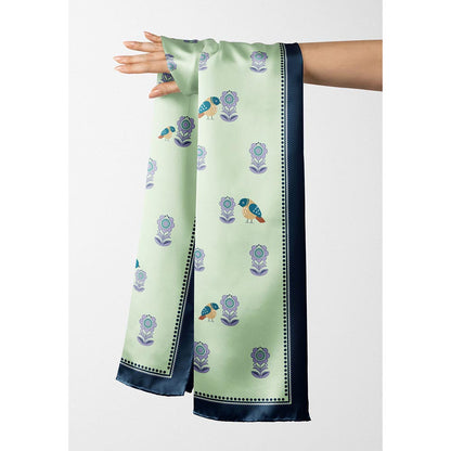 Thee Modern Roots Women Graceful Flutter Silk Stole Green