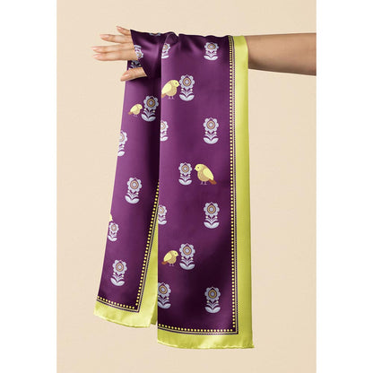 Thee Modern Roots Women Whimsical Wings Silk Stole Purple