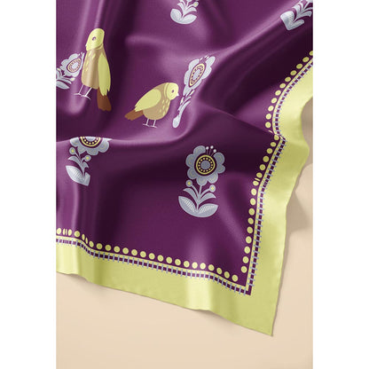 Thee Modern Roots Women Whimsical Wings Silk Stole Purple