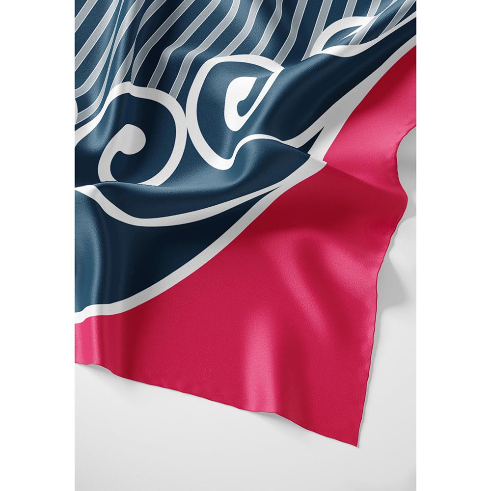 Thee Modern Roots Women Sleek Lines Silk Stole Navy Blue