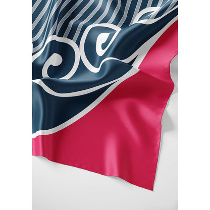 Thee Modern Roots Women Sleek Lines Silk Stole Navy Blue