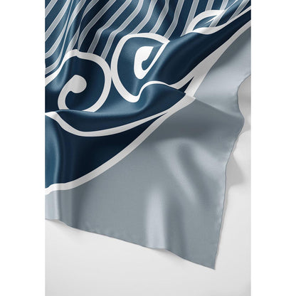 Thee Modern Roots Women Rhythmic Stripes Silk Stole Blue