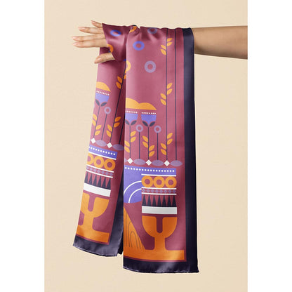 Thee Modern Roots Women Bluebird's Bouncing Ballet Silk Stole Pink
