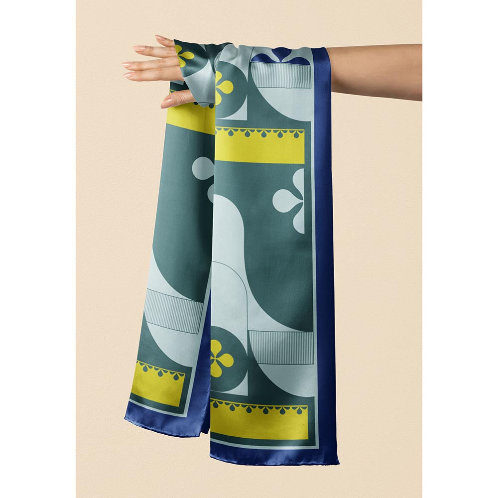 Thee Modern Roots Women La Muse's Whispers Silk Stole Green