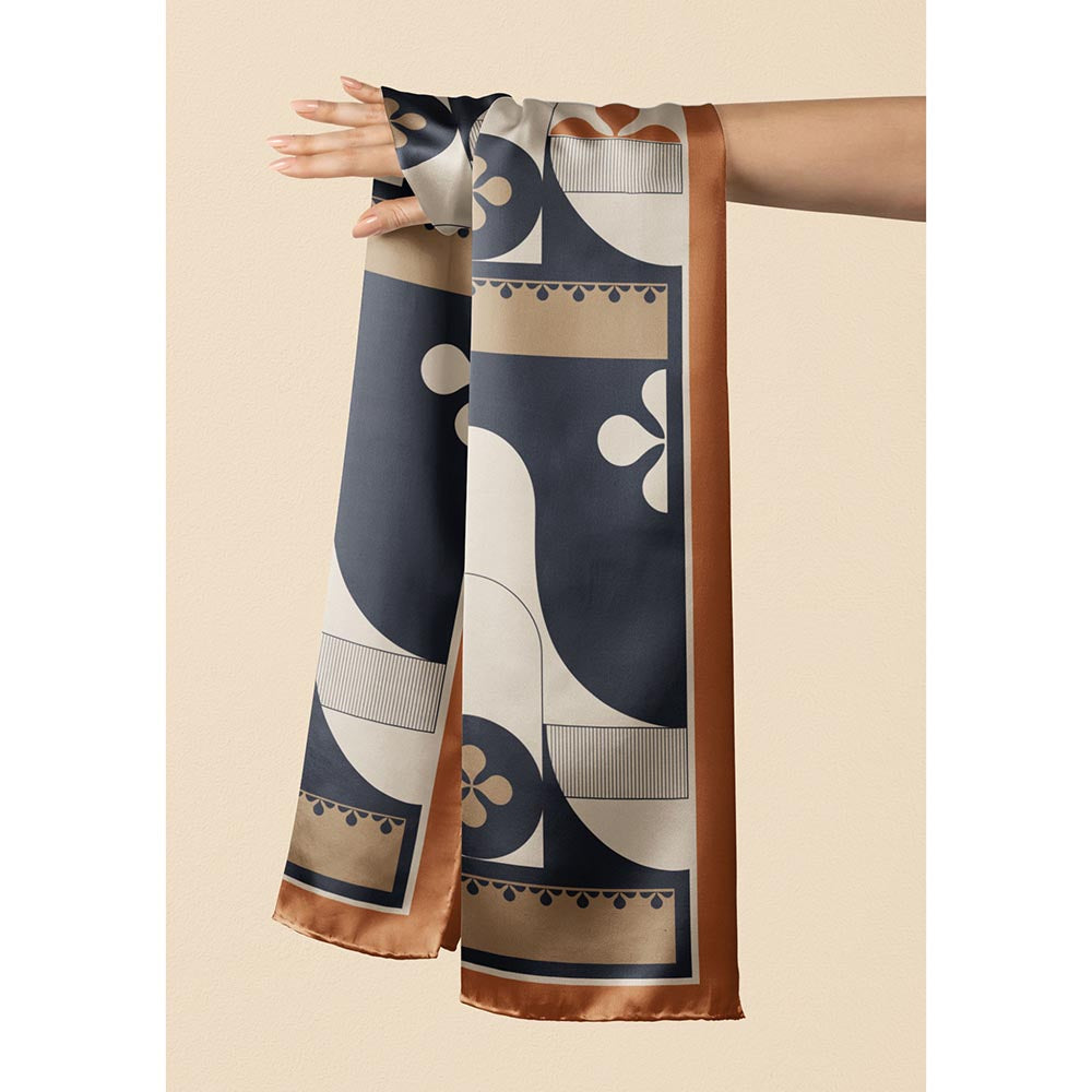 Thee Modern Roots Women Seashell Sonata Silk Stole Black
