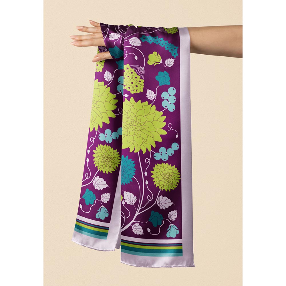 Thee Modern Roots Women Queen's Tapestry Silk Stole Purple