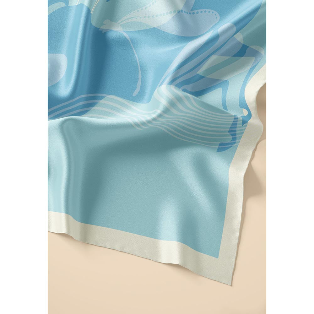 Thee Modern Roots Women Moonbeam Mosaic Silk Stole Blue