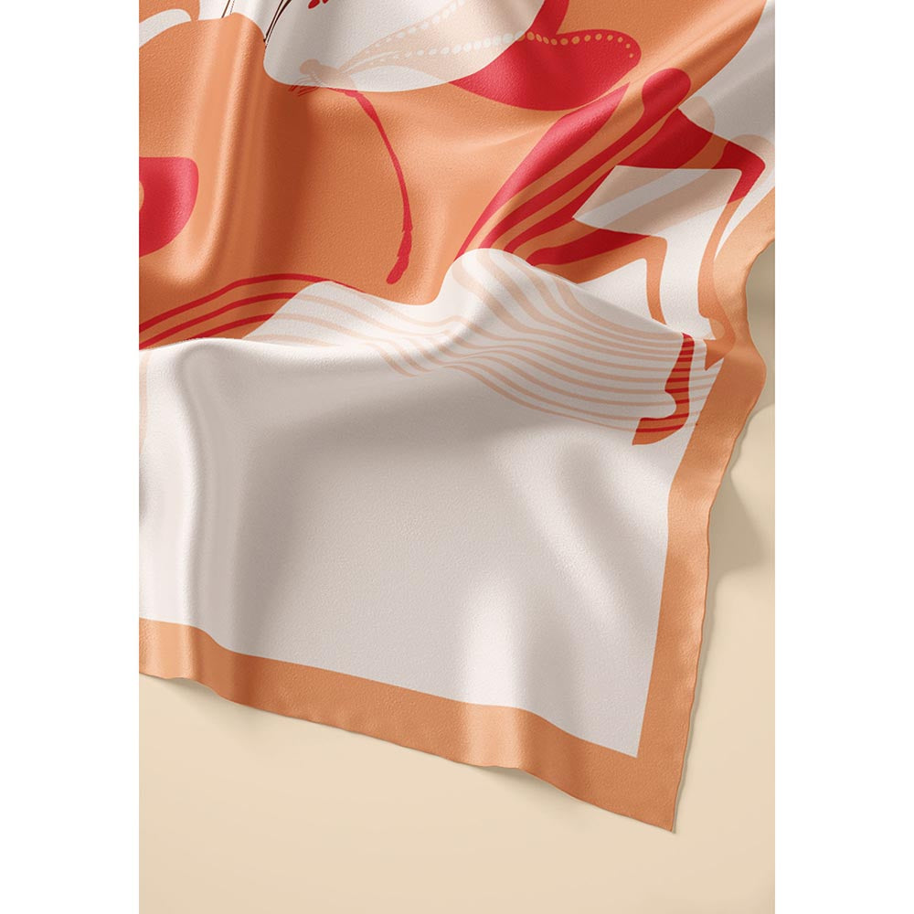 Thee Modern Roots Women Phoenix Rising Silk Stole Orange