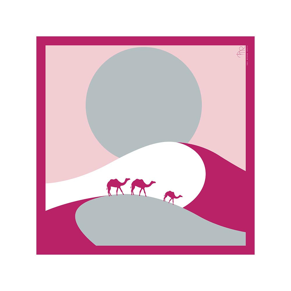 Thee Modern Roots Women Nomad's Oasis Silk Scarf Pink