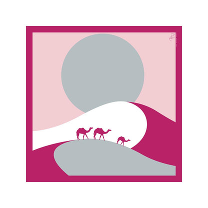Thee Modern Roots Women Nomad's Oasis Silk Scarf Pink