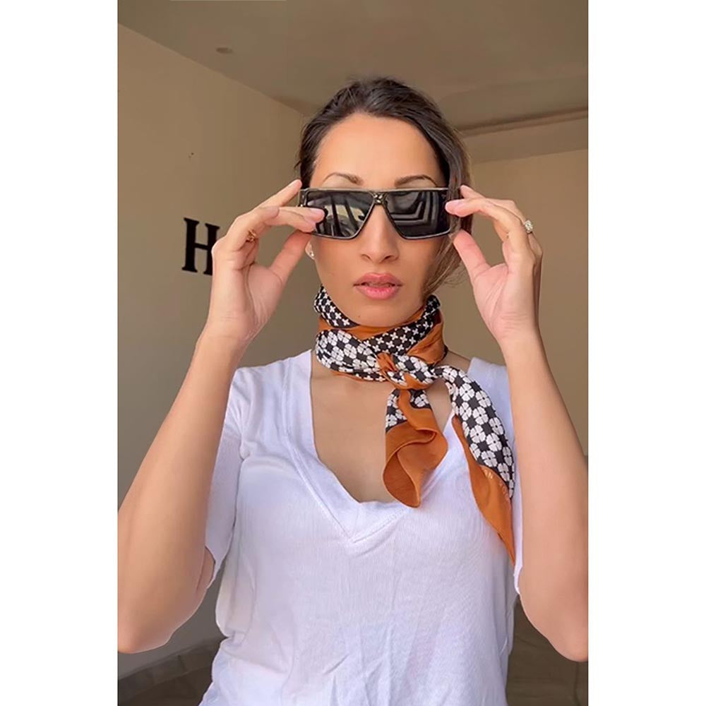 Thee Modern Roots Women Intricacy Unleashed Silk Scarf Black