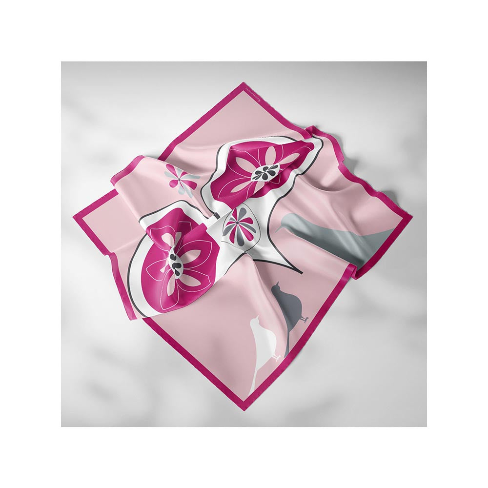 Thee Modern Roots Women Heart Flight Silk Scarf Pink