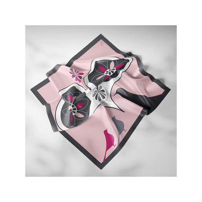 Thee Modern Roots Women Heart and Soul Silk Scarf Grey