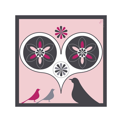 Thee Modern Roots Women Heart and Soul Silk Scarf Grey