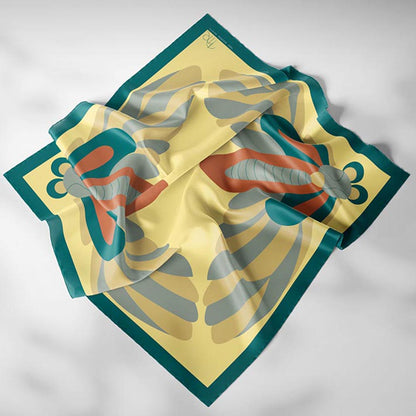 Thee Modern Roots Women Metamorphosis Silk Scarf Yellow