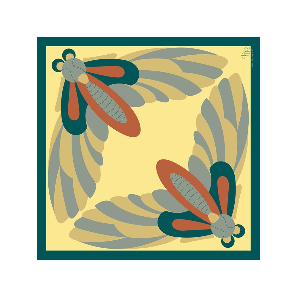 Thee Modern Roots Women Metamorphosis Silk Scarf Yellow