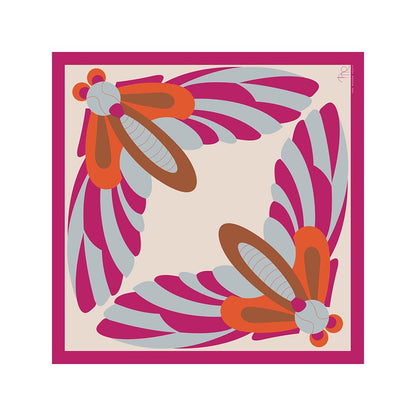 Thee Modern Roots Women Fluttering Flips Silk Scarf Pink