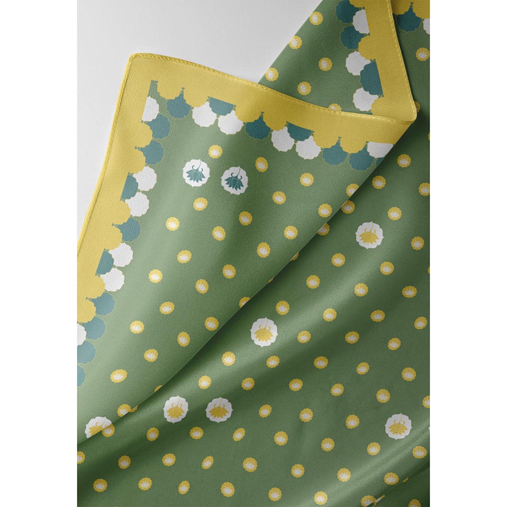 Thee Modern Roots Green Silken Lotus Dupatta