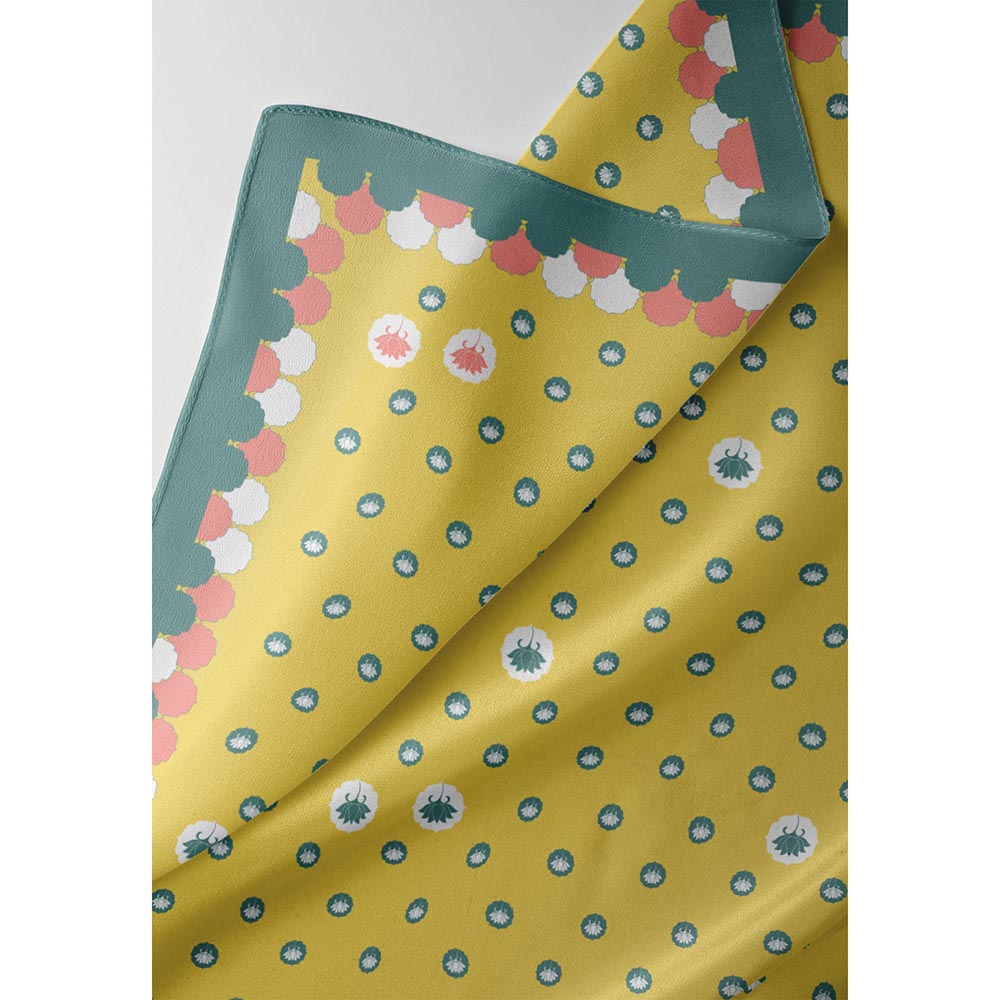 Thee Modern Roots Yellow Lotus Dreams Silk Dupatta