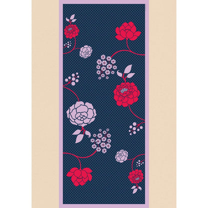 Thee Modern Roots Navy Blue Blossom Bliss Silk Dupatta