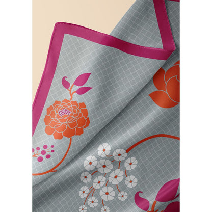 Thee Modern Roots Grey Nature's Beauty Silk Dupatta