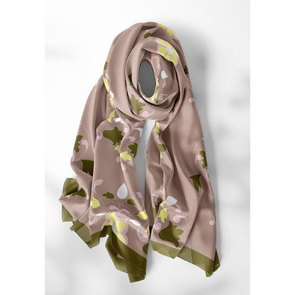 Thee Modern Roots Taupe Flower Fusion Silk Dupatta