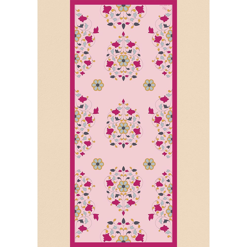 Thee Modern Roots Pink Flower Symphony Silk Dupatta