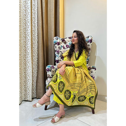 Thee Modern Roots Beige Retro Heart Silk Dupatta
