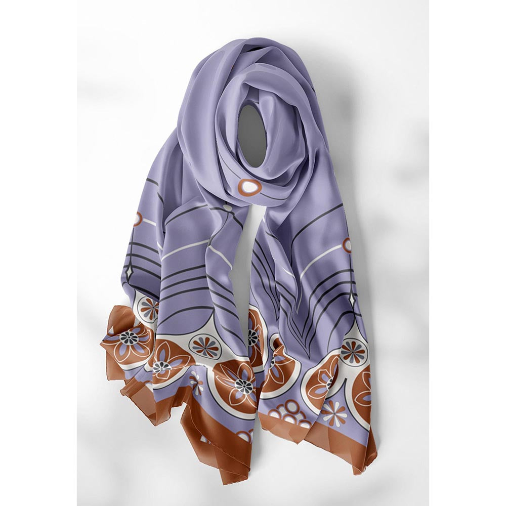 Thee Modern Roots Purple Flipping Hearts Silk Dupatta