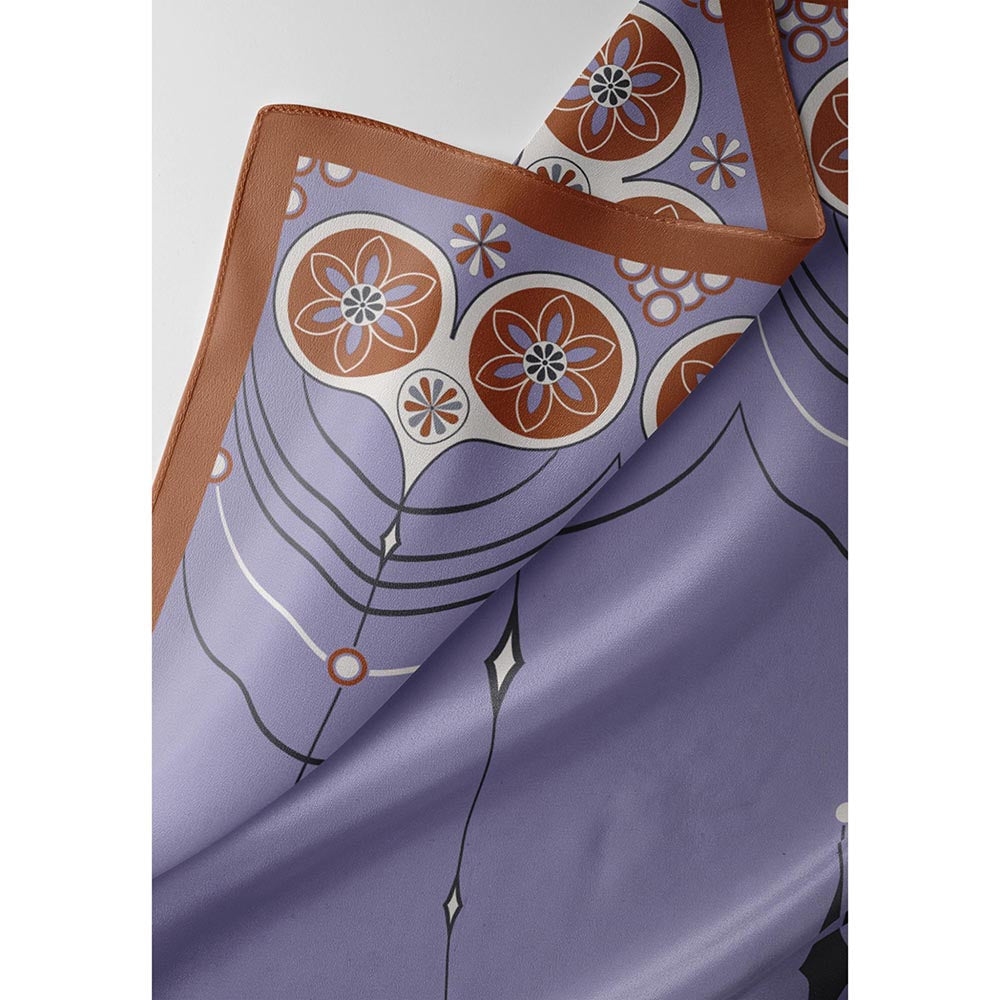 Thee Modern Roots Purple Flipping Hearts Silk Dupatta